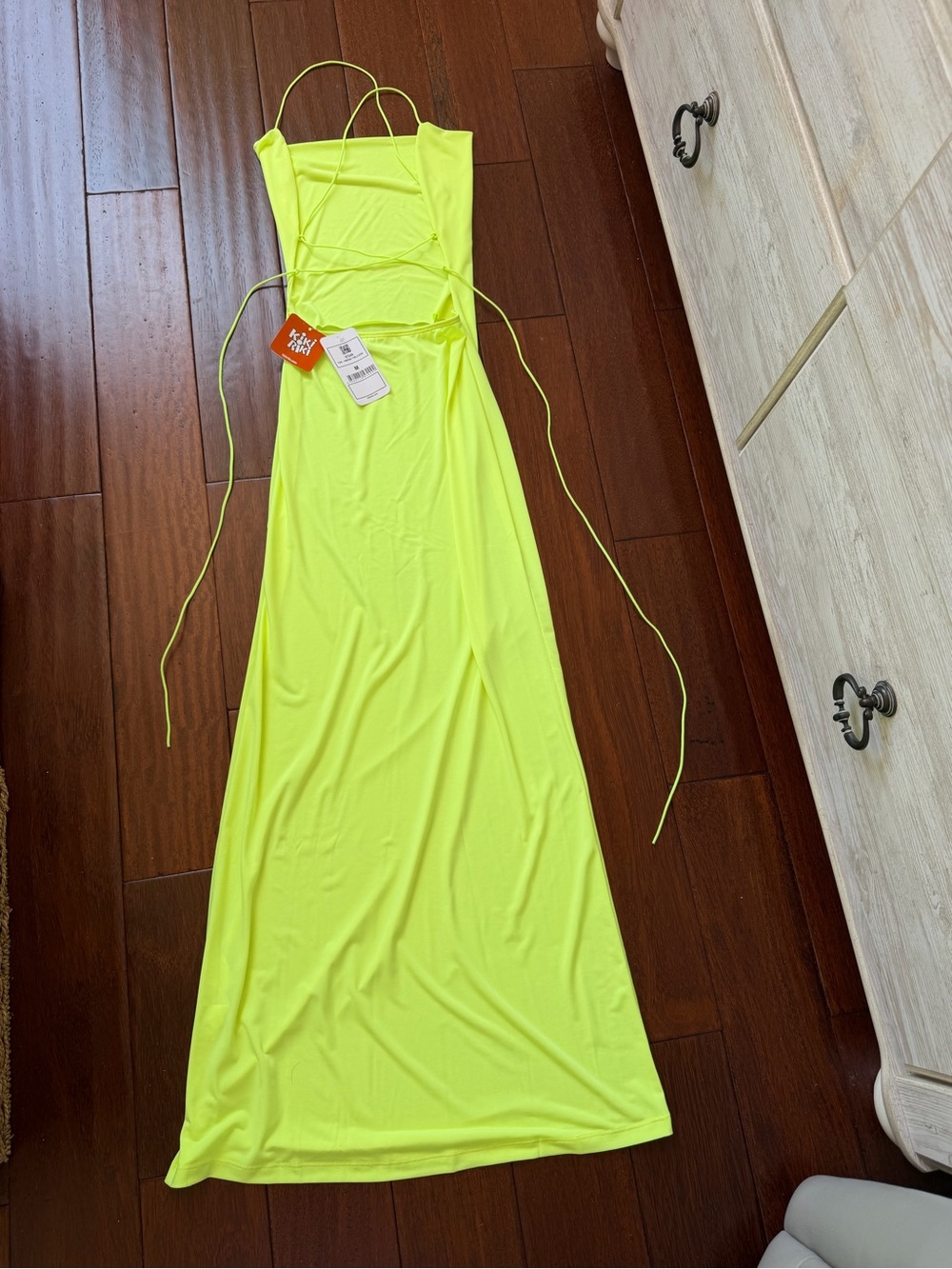 Kikiriki Neon Yellow Strappy Maxi Dress